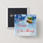 食べ飲み物とビーメリーホリデー 缶バッジ (正面&裏面)