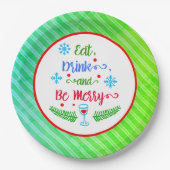 食べ飲み物とビーメリー、クリスマス・ホリデー、ZSSPG ペーパープレート (正面)