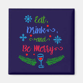 食べ飲み物とビーメリー、クリスマス・ホリデー、ZSSPG マグネット (正面)