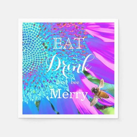 食べ飲み物とビーメリー スタンダードカクテルナプキン (正面)