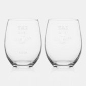 食べ飲み物とビー結婚したタイポグラフィ ステムなしワイングラス (裏面)