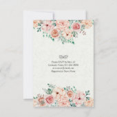 食べ飲み物とビー結婚したフローラ結婚式招待状 招待状 (裏面)