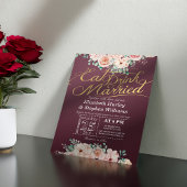 食べ飲み物とビー結婚したフローラ結婚式招待状 招待状