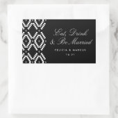 食べ飲み物とビー結婚したラベル、ミニシャンパン 長方形シール (バッグ)