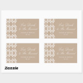 食べ飲み物とビー結婚したラベル、ミニシャンパン 長方形シール (シート)