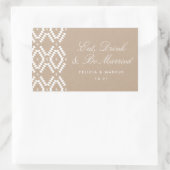 食べ飲み物とビー結婚したラベル、ミニシャンパン 長方形シール (バッグ)