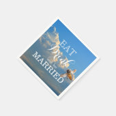 食べ飲み物とビー結婚した スタンダードカクテルナプキン (角)