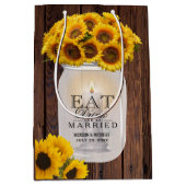 食べ飲み物とビー結婚した- Country Sunflowers ミディアムペーパーバッグ (正面)