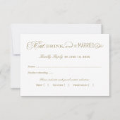 食べ飲み物とベ結婚したアンティーク金ゴールド結婚ズ 出欠カード (正面)