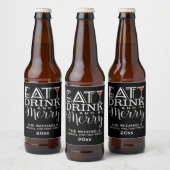 食べ飲み物とメリーべストライプ物 ビールラベル (ボトル)