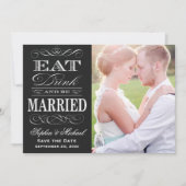 食べ飲み物と写真結婚したを保存する セーブザデート (正面)