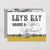 食べ飲み物と取り結婚した出しポストカード 案内ポストカード (正面/裏面)