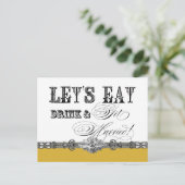 食べ飲み物と取り結婚した出しポストカード 案内ポストカード (スタンド正面)