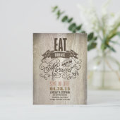 食べ飲み物と日付結婚したポストカードの保存 案内ポストカード (スタンド正面)