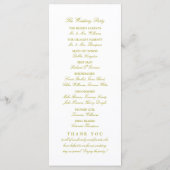 食べ飲み物と金ゴールド結婚した結婚式 プログラム (裏面)