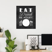 食べ飲み物と食べメリー物のカルボードアート(11x14) ポスター (ホームオフィス)
