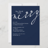 食べ飲み物と食べメリー物 – クリスマスパーティー 招待状 (正面)