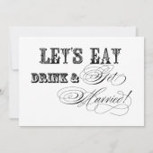 食べ飲み物のリハ結婚したーサルディナー招待状 招待状 (裏面)