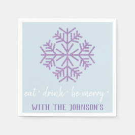 食べ飲み物メリー紫の白い雪 スタンダードカクテルナプキン