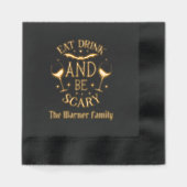 食べ飲み物怖い名前のハロウィーン 箔ナプキン (正面)