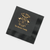 食べ飲み物怖い名前のハロウィーン 箔ナプキン (左)