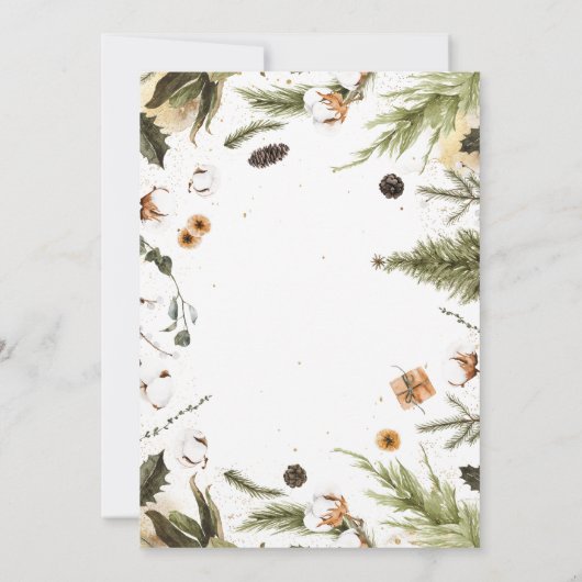 食べ飲み物&ビーメリー |クリスマスディナーパーティー 招待状 (裏面)