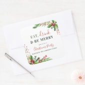 食べ飲み物&ビーメリー |ホリー・クリスマス・パーティー スクエアシール (封筒)