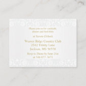 食べ飲み物&ビー結婚したイエローフラワー – 披露宴 エンクロージャーカード (裏面)