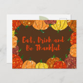 食べ飲み物&感謝の気持ちを持つホリデーカード ポストカード (正面/裏面)