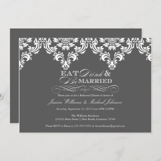 食べ飲み物 招待状 (正面/裏面)