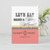 食べ飲み物nカップル結婚したシャワー招待状 招待状 (スタンド正面)