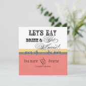 食べ飲み物nカップル結婚したシャワー招待状 招待状 (スタンド正面)