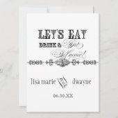 食べ飲み物n取得結婚したフォーマル結婚式招待状 招待状 (正面)