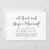 食べ飲み直し結婚て 招待状 (正面)