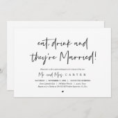 食べ飲み直し結婚て 招待状 (正面/裏面)