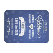 食べ飲み祝と冬の青の日付を保存 マグネット (横)