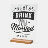食べ飲み結婚したて結婚いる アクリルサイン (傾斜)