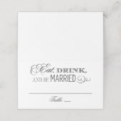 食べ飲み結婚したて黒結婚く プレイスカード (外部開封)