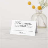 食べ飲み結婚したて黒結婚く プレイスカード (正面)