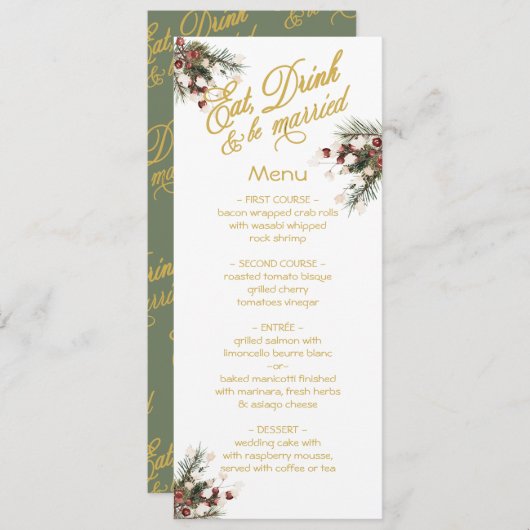 食べ飲み結婚したて メニュー (正面/裏面)