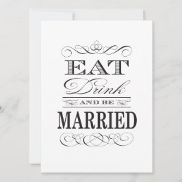 食べ飲み結婚したと白黒 招待状