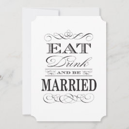 食べ飲み結婚したと白黒 招待状