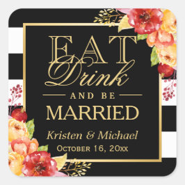食べ飲み結婚したと秋の結婚式 スクエアシール