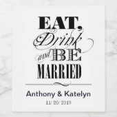 食べ飲み結婚したと結婚式 ワインラベル (シングルラベル)
