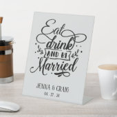 食べ飲み結婚したと結婚式 台座サイン (インサイチュ)