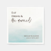 食べ飲み結婚したはダスティブルー結婚のカクテル スタンダードカクテルナプキン (正面)