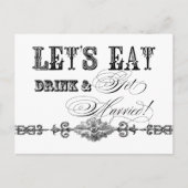 食べ飲み結婚したんメイド・オブ・オーナー(花嫁付き添い人) ポストカード (正面)