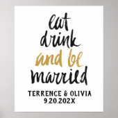 食べ飲み結婚したパーソナライズされた結婚る ポスター (正面)
