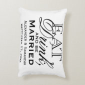 食べ飲み結婚したパーソナライズされた結婚 アクセントクッション (裏面(縦))