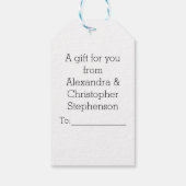 食べ飲み結婚したパーソナライズされた結婚 ギフトタグ (裏面)